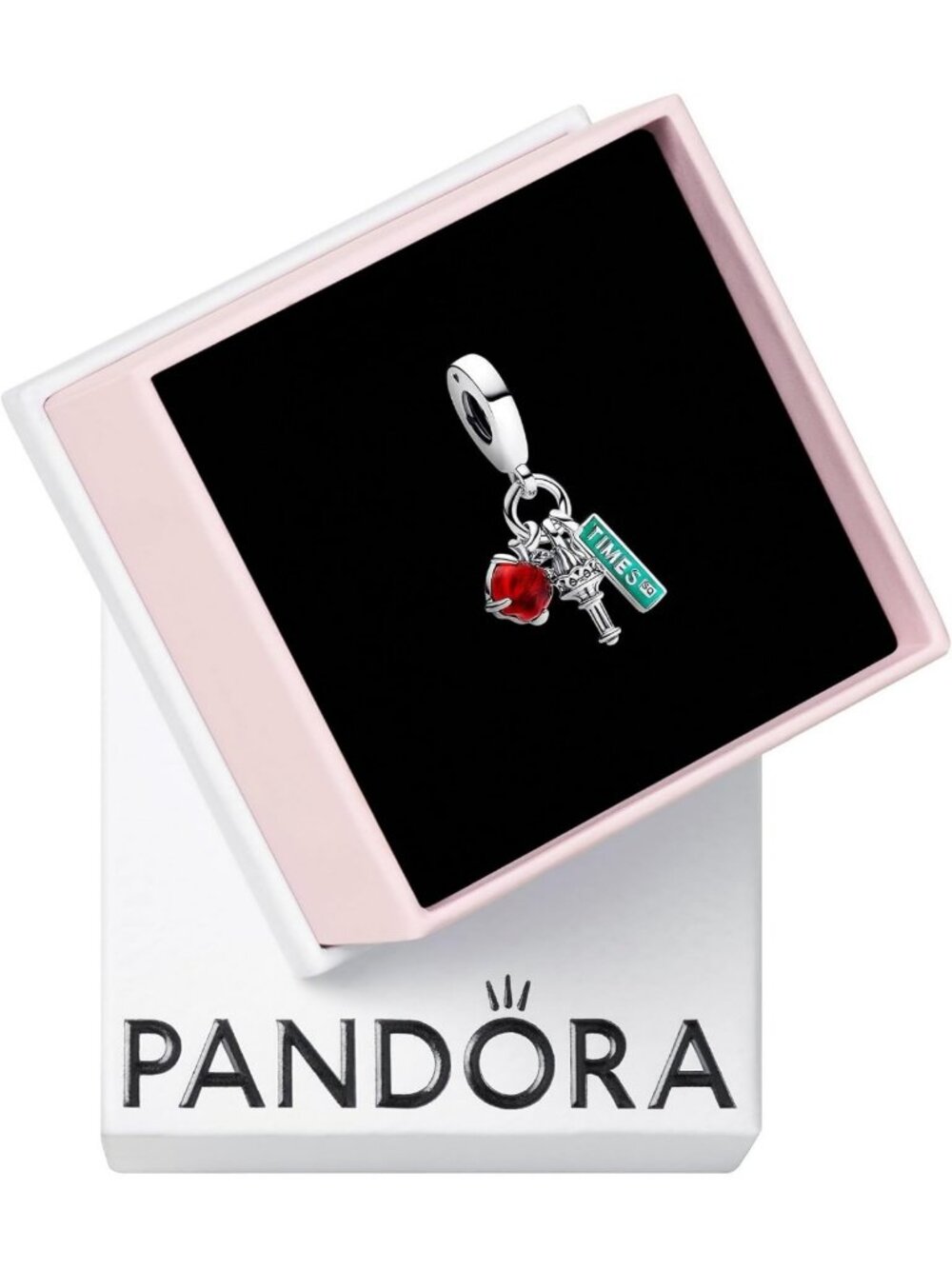 Triple Dangle Charm - NYC Apple, Torch & Street Sign - Unique Gift for Charm